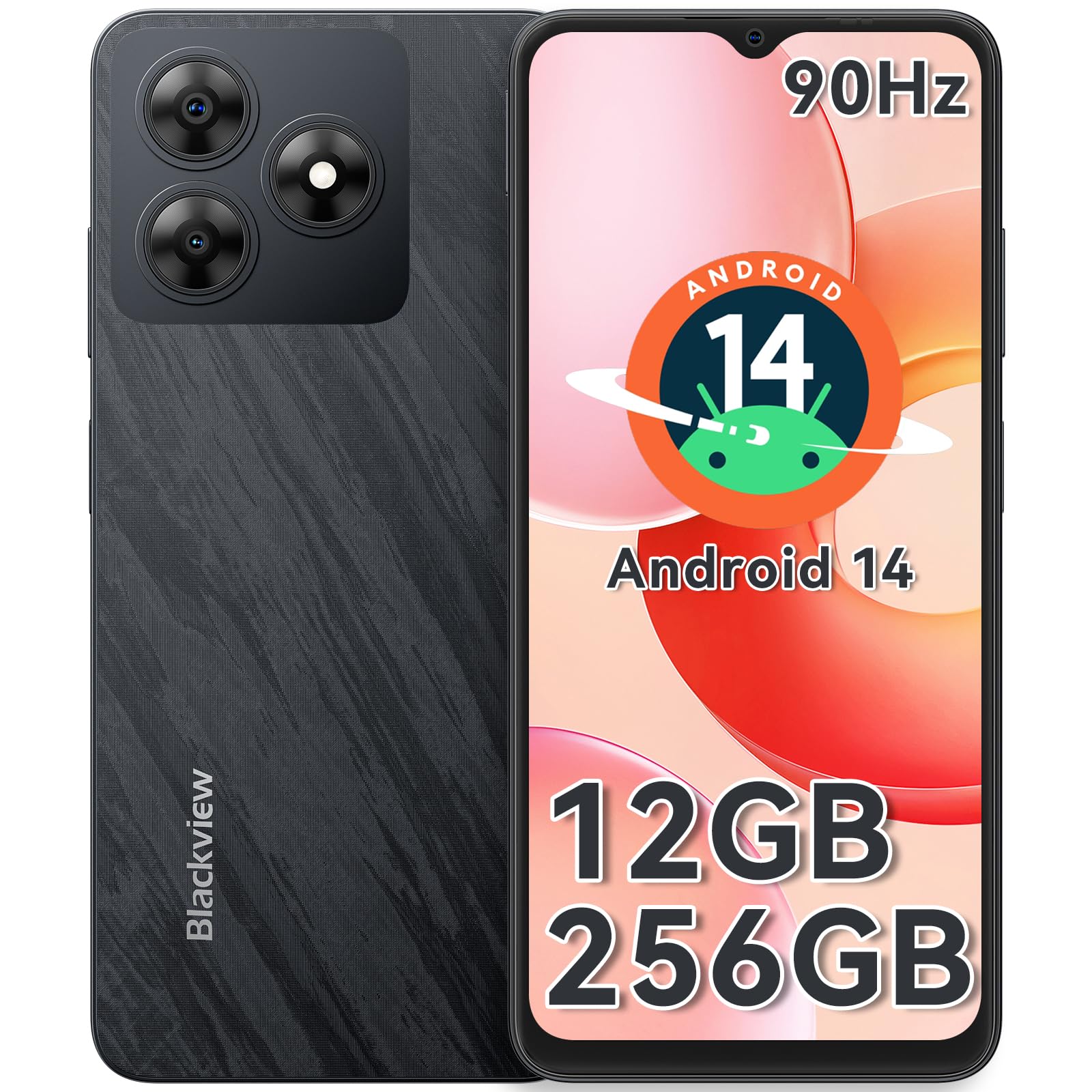 Blackview WAVE 8 Mobile Phones, Android 14 Phone, 12GB+256GB